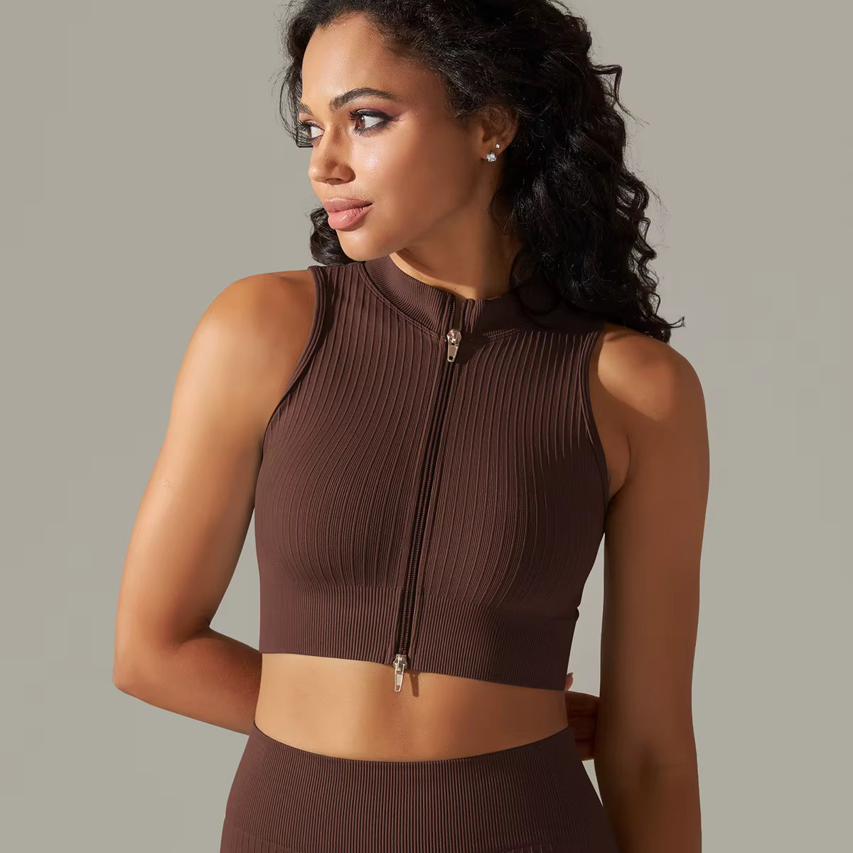 Crop Top Espanha - Castanho Escuro