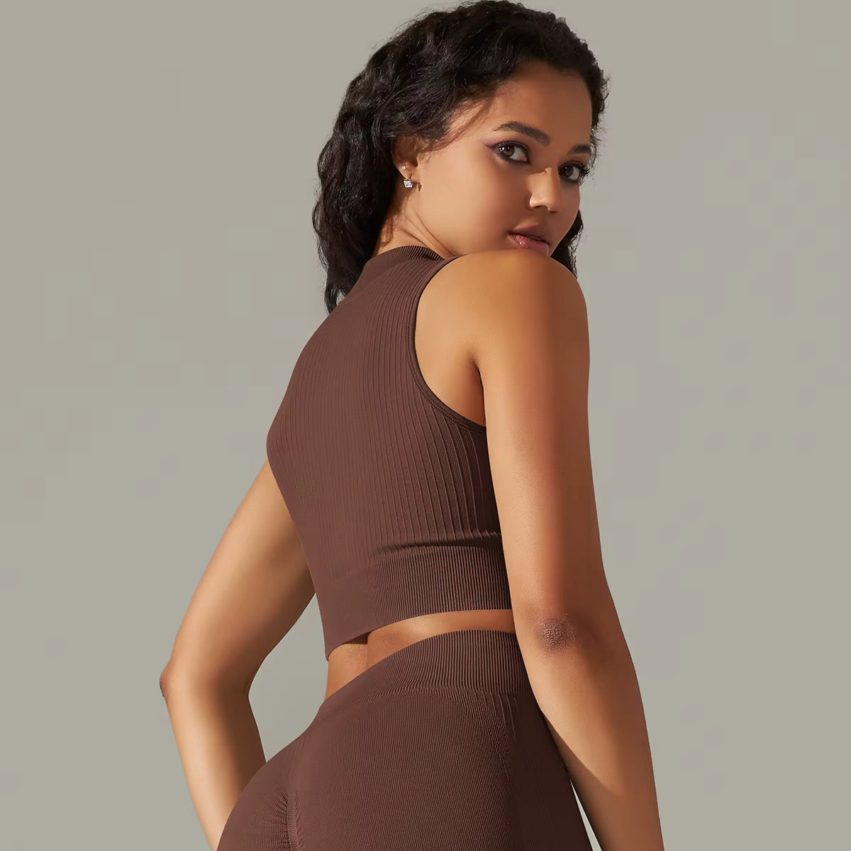 Crop Top Espanha - Castanho Escuro
