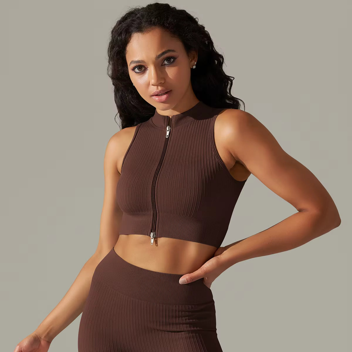 Crop Top Espanha - Castanho Escuro