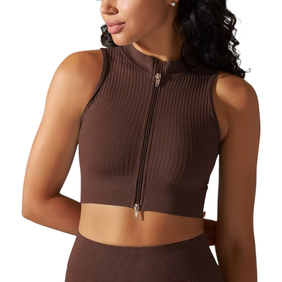 Crop Top Espanha - Castanho Escuro