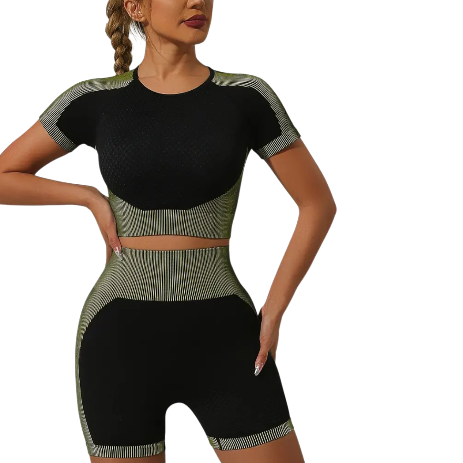 Conjunto Palermo - Preto com Verde Claro